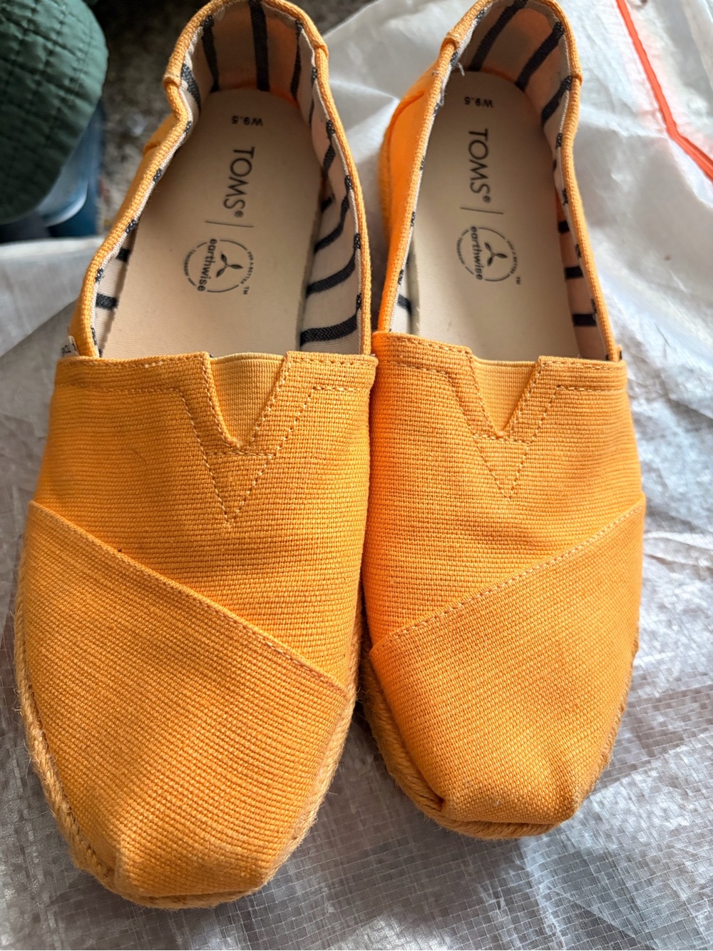 Toms Orange Canvas Espadrille Slip-Ons